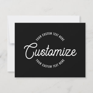 Editable Stylish Cursive & Modern Circular Text Card