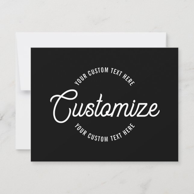 Editable Stylish Cursive & Modern Circular Text Card (Front)