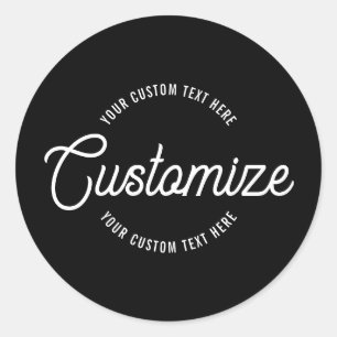Editable Stylish Cursive & Modern Circular Text Classic Round Sticker