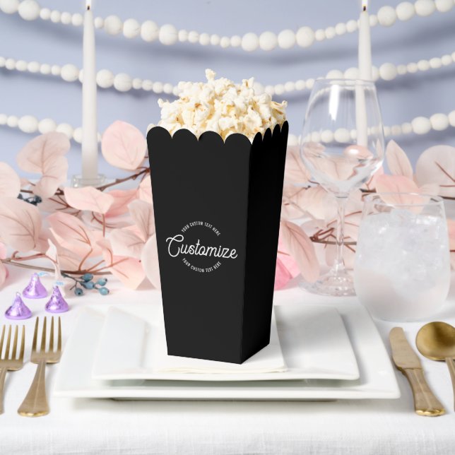 Editable Stylish Cursive & Modern Circular Text Favor Box (Wedding)