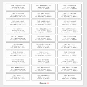Editable Stylish individual wedding guest address