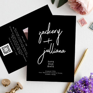 Editable Stylish NAMES Photo Custom Save The Date