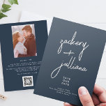 Editable Stylish Photo Custom Navy Blue Save The Date<br><div class="desc">*Part of a collection</div>