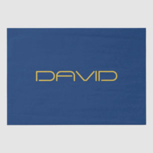 Editable Stylish Text   Gold & Navy Blue Tissue Paper