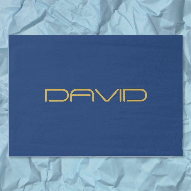 Editable Stylish Text | Gold & Navy Blue Tissue Paper (Creator Uploaded)