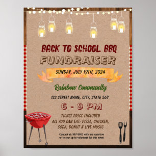 Editable Summer bbq potluck flyer Poster