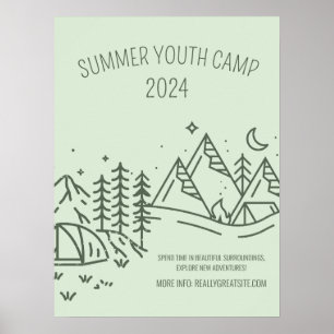 Editable Summer Fun Camp , Youth Summer Camp  Poster