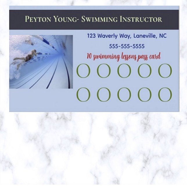 Editable Swimming Lessons Pass Card (Creator Uploaded)