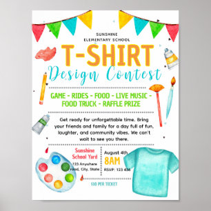 Editable t-shirt contest fundraiser flyer poster