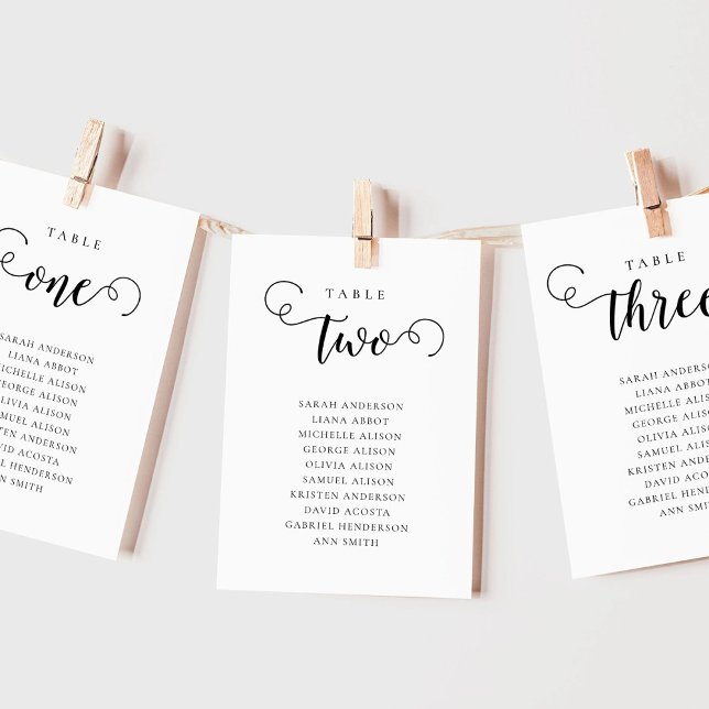 Editable Table Number Seating Chart Card (Creator Uploaded)