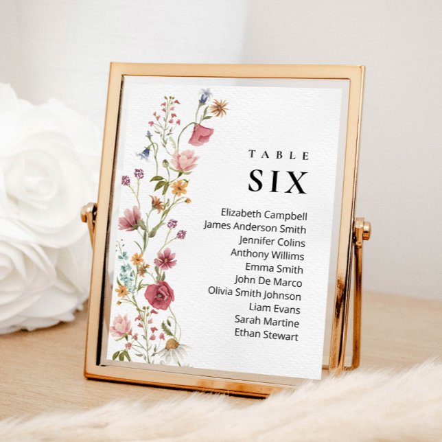 Editable Table Number Seating Chart Card (Creator Uploaded)