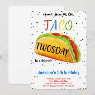 Editable Taco Birthday Invitation