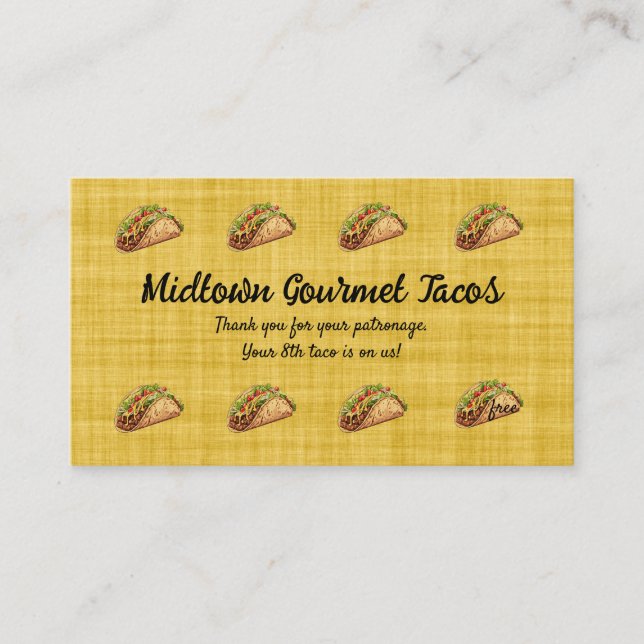 Editable Taco Shop Loyalty Rewards Card (Front)