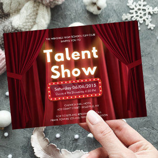 Editable Talent Show Theatre Performing Arts Invitation