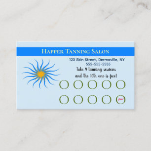 Editable Tanning Salon  Loyalty Card