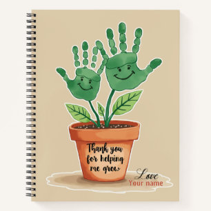 Editable Teacher Gift With Handprint Art Notebook
