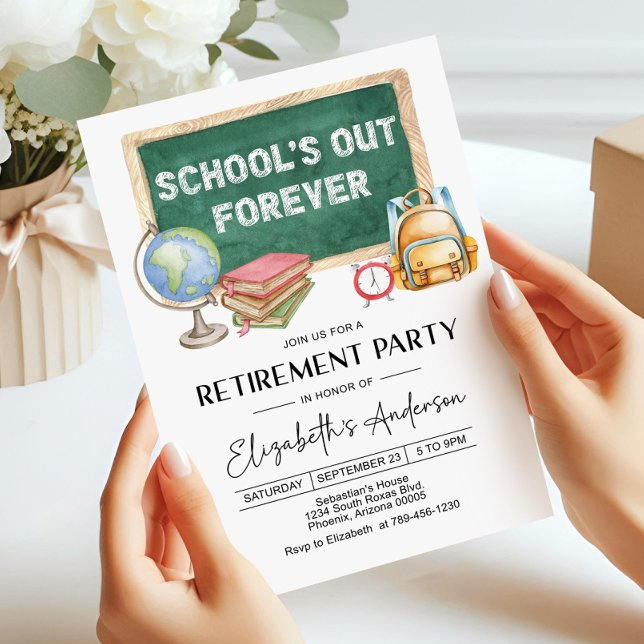 Editable Teacher Retirement Party Invitation (Digi (Créateur téléchargé)