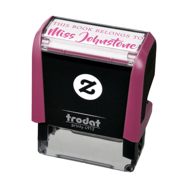 Editable Teachers - This Book Belongs To Bookplate Self-inking Stamp (Product)