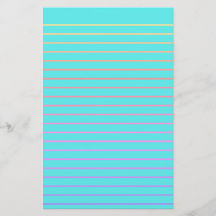 Editable Teal Decorative Lined Stationery Paper