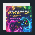 EDITABLE teenage Birthday Gaming son Holiday Card<br><div class="desc">Personalised Gamer Birthday Card - Boy Gamer Birthday Card for son - Girl Gamer Birthday Card for daughter - Video games grandson nephew This is very easy to edit. Make it personal, or check my other designs for same occasion. girl gamer birthday, nephew birthday card, boy gamer birthday, son birthday...</div>