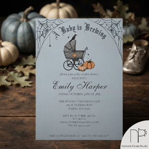 Editable Text A Baby is Brewing Baby Shower Invitation