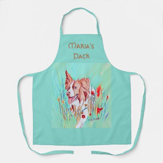 Editable Text Border Collie Apron (Front)