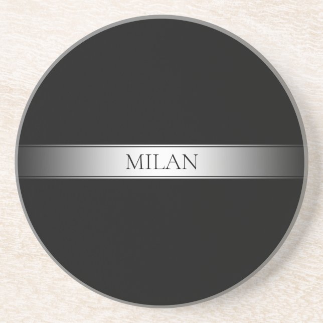 Editable Text & Colours | Gradient Stripe w/Border Coaster (Front)