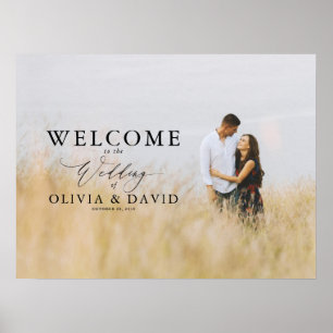 Editable Text Colours Photo Wedding Welcome Sign