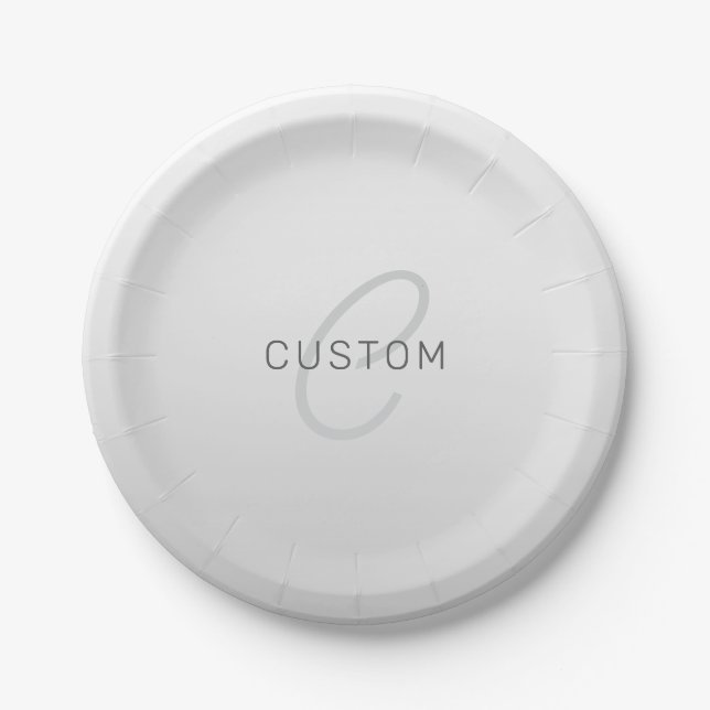 Editable Text for Business, Greeting or Name Paper Plate (Front)