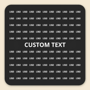 Editable Text & Uploaded Image or Logo Pattern Square Sticker