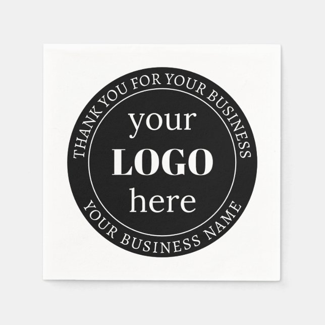 Editable Text & Your Logo or other Design  Napkin (Front)