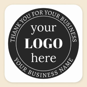 Editable Text & Your Logo or other Design  Square Sticker