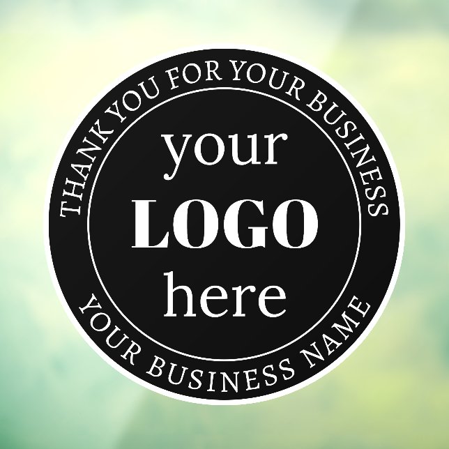 Editable Text & Your Logo or other Design  Window Cling (Sheet 3)