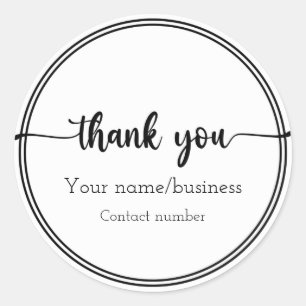 Editable Thank Sticker/Label Classic Round Sticker