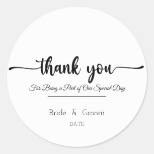Editable Thank You Label Classic Sticker