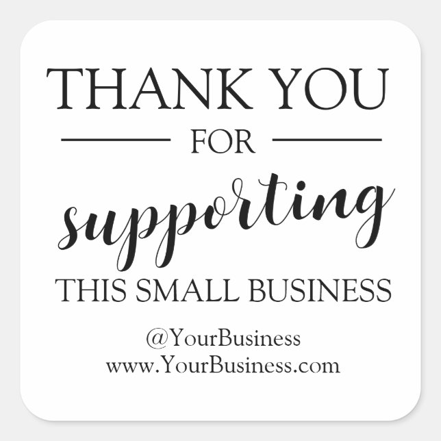 Editable Thank You postage  sign Square Sticker (Front)