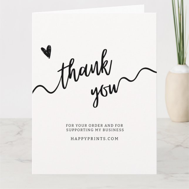 Editable Thanks For Your Purchase Business Minimal Thank You Card (Front)