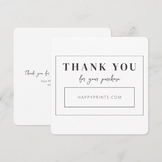 Editable Thanks For Your Purchase Business  Thank You Card (Front/Back)