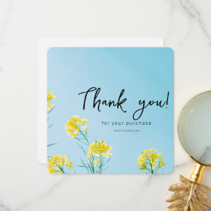 Editable Thanks For Your Purchase Business  Thank You Card