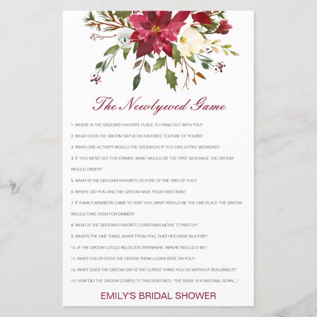 Editable The Newlywed Game, Who Knows Couple (Front)