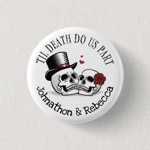 Editable Til Death Do Us Part Wedding 1 Inch Round Button