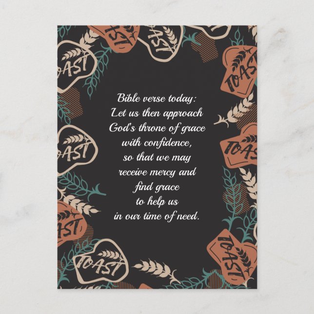 Editable Toast Bread Quote Postcard (Front)