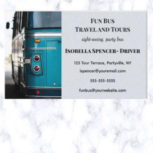 Editable Tour Sightseeing and Party Bus Business Card