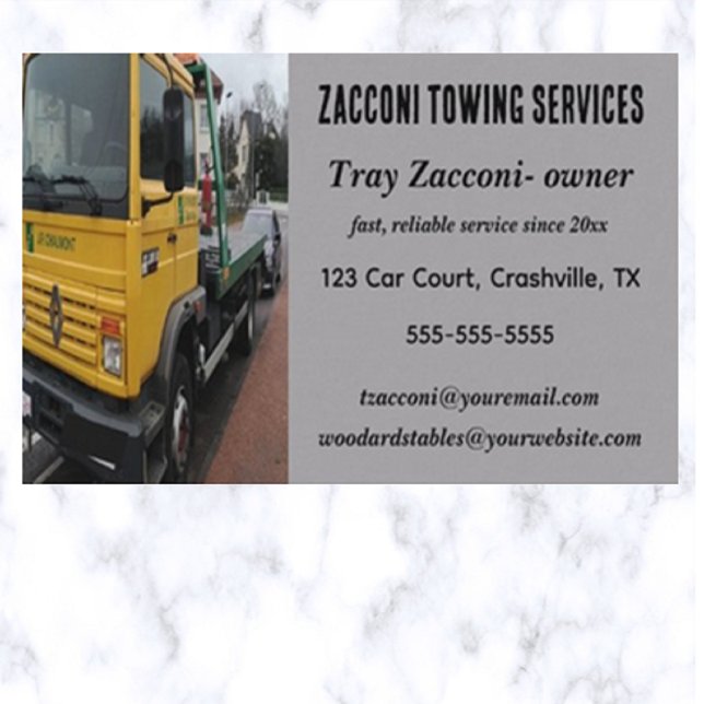 Editable Tow Truck  Business Card (Creator Uploaded)