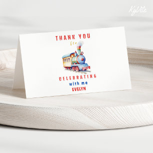 Editable Train Folded Thank You Card-2nd Birthday