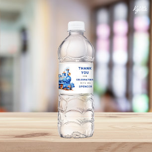 Editable Train Water Bottle Sign Birthday Label