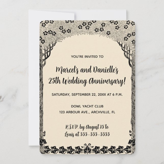 Editable Tree Archway Anniversary Invitation (Front)