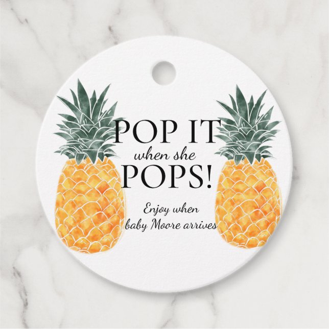  EDITABLE Tropical theme Baby Shower tags  (Front)