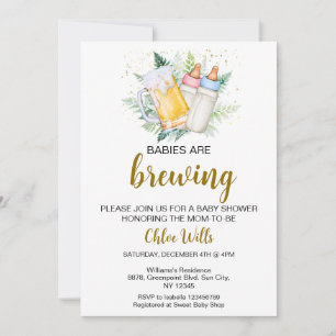 Editable Twin Babies Baby Shower Invitation