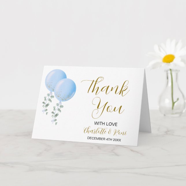 Editable Twin Girls Folded Thank You Card (Small Plant)